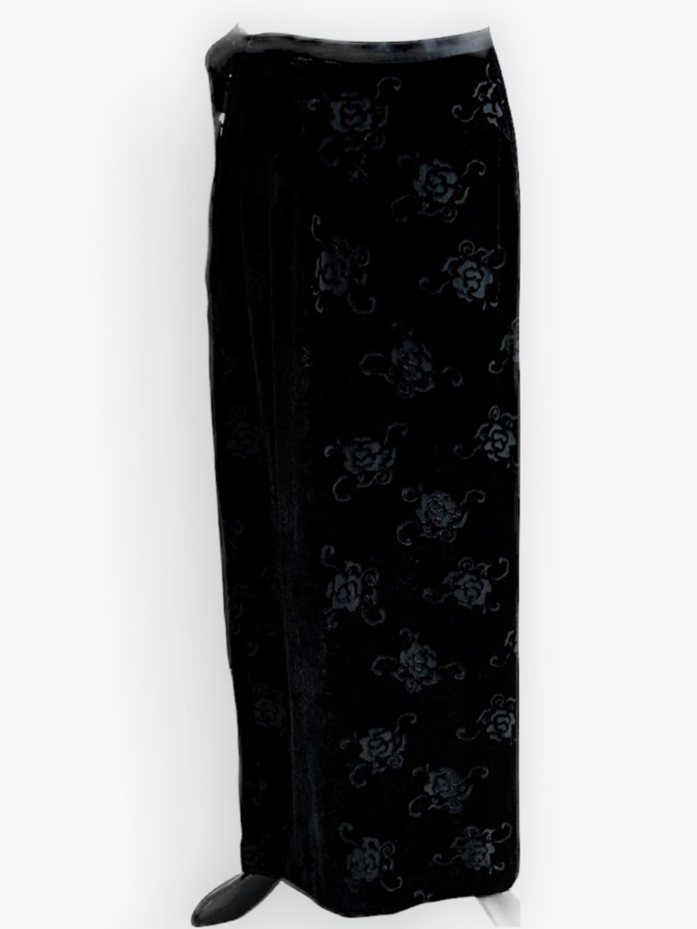 Gap Velvet Burnout Floral Maxi Wrap Skirt 90s Y2K BohoLuxe Whimsigoth Witchy ~ 8 - Picture 10 of 15